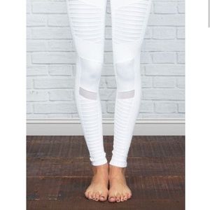 Brand New Never Worn White Alo Moto Yoga Pants